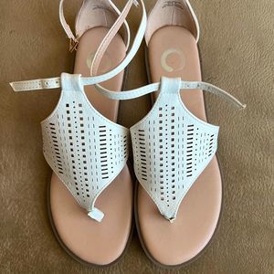 White Decorated Sandals